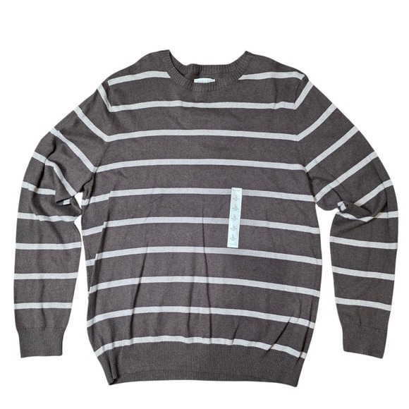 Sonoma Life Style Other - Sonoma Life Style Mens Striped Crew Neck Long‎ Sleeve Sweater Size L Brown